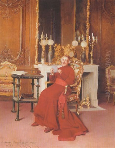 A Letter For The Cardinal Oil Painting by Georges Croegaert