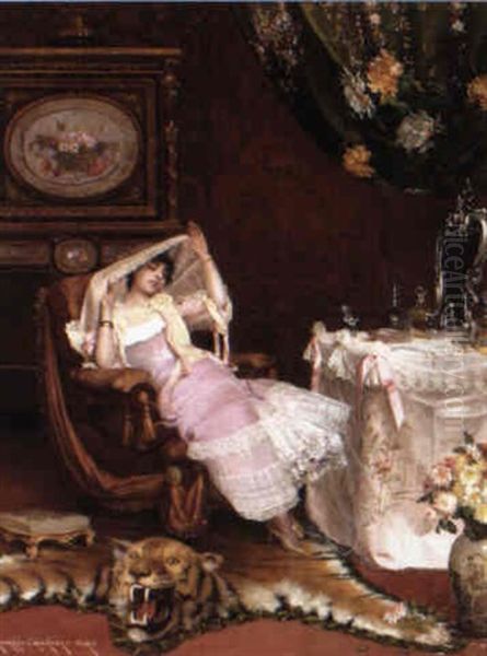 Le Boudoir Oil Painting by Georges Croegaert