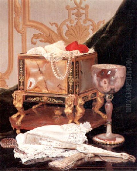 The Dressing Table Oil Painting by Georges Croegaert