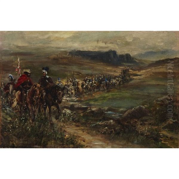 The March Of An Army Oil Painting by Ernest Crofts