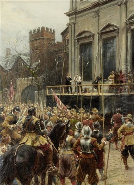 Whitehall Jan 30 1649 Oil Painting by Ernest Crofts