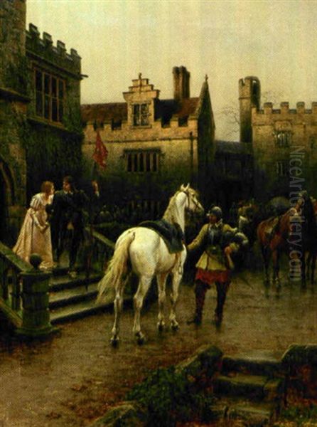 The Knights Farewell Oil Painting by Ernest Crofts