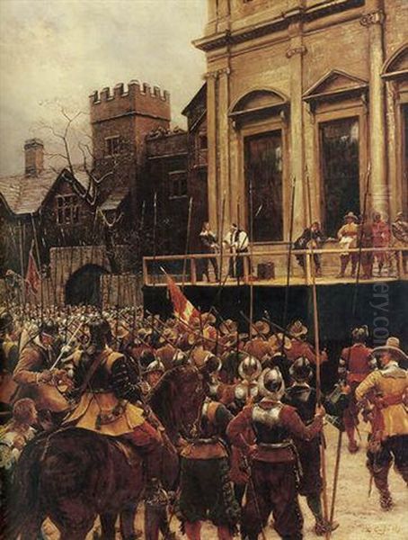 Whitehall: January 30th, 1649 Oil Painting by Ernest Crofts