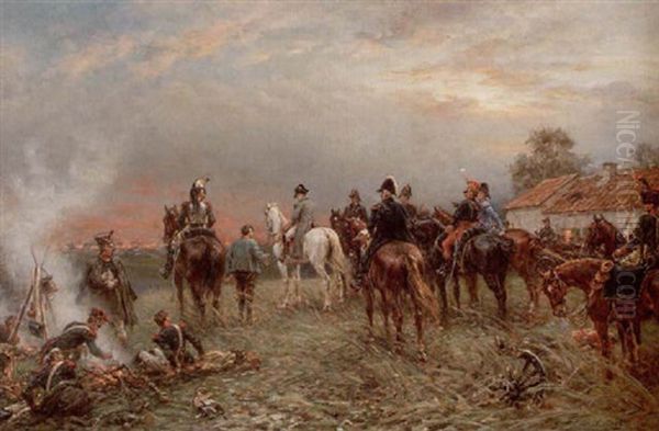 Napoleon Med Stab - Faltlager Oil Painting by Ernest Crofts