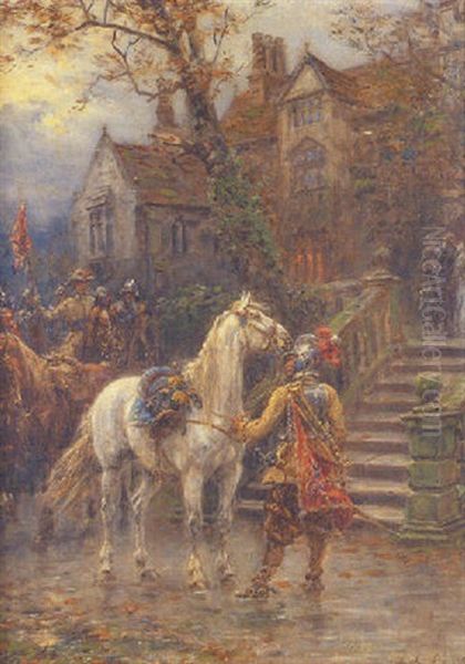 The Knight's Farewell Oil Painting by Ernest Crofts