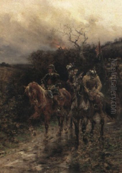 The Returning Cavaliers Oil Painting by Ernest Crofts