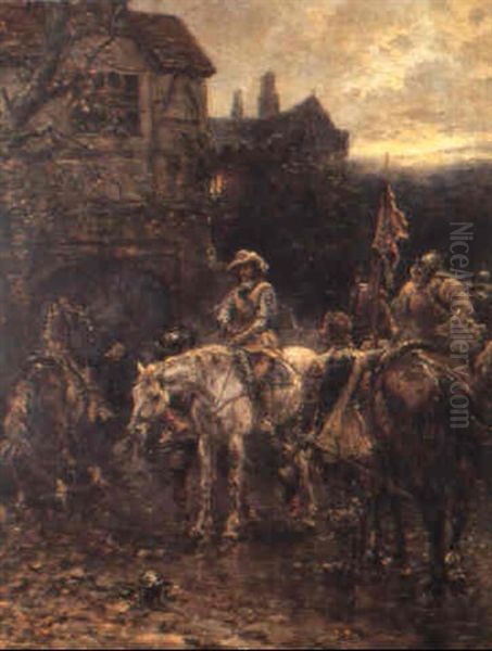 Cromwell After The Battle Of Bosworth Oil Painting by Ernest Crofts