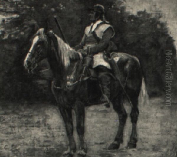 Soldier On A Horse by Ernest Crofts