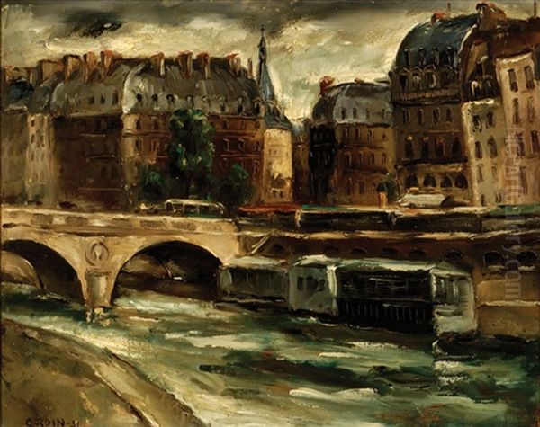 Pont St. Michel, Paris Oil Painting by Jos Croin