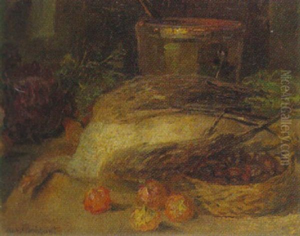 Kuchenstilleben Oil Painting by August Croissant