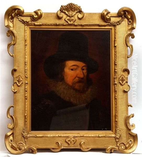 Portrait Of Sir Francis Bacon Oil Painting by John Crome the Elder