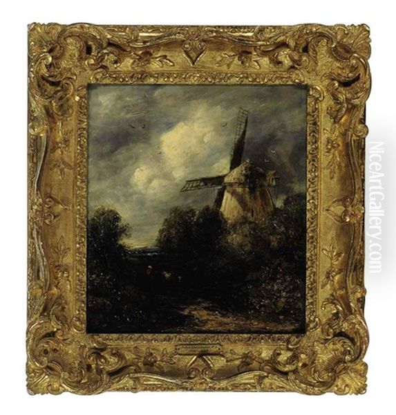 The Old Mill At Suffolk Oil Painting by John Crome the Elder