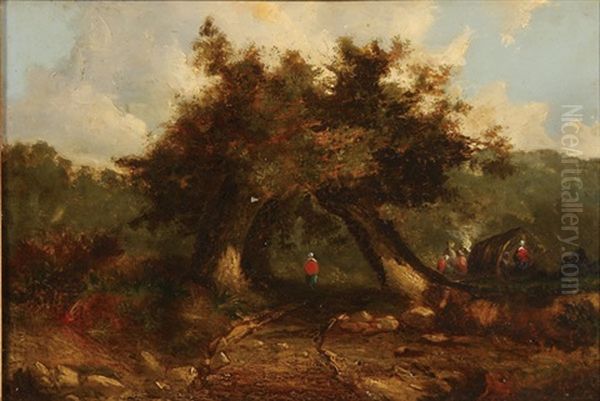 Landscape With Figures Beneath Trees Oil Painting by John Crome the Elder