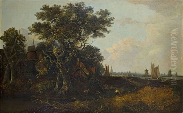 Hollandische Kustenlandschaft Mit Gehoft Oil Painting by John Crome the Elder