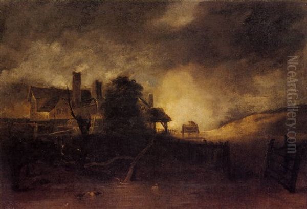 The Lime Kiln Oil Painting by John Crome the Elder