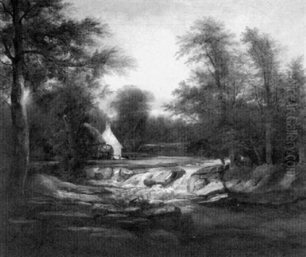 Landscape With Old Mill Oil Painting by John Crome the Elder