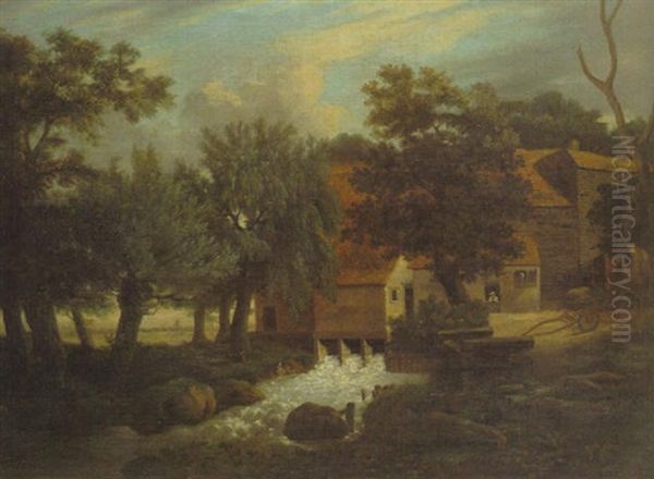 A Mill Near Norwich Oil Painting by John Crome the Elder