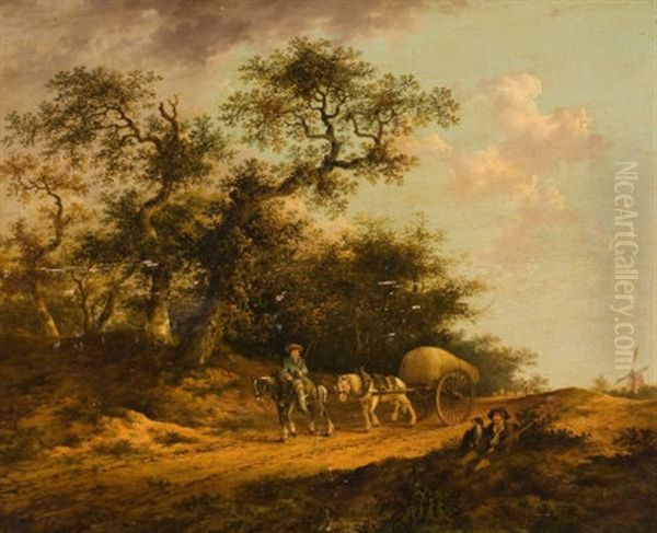 The Haywagon Oil Painting by John Berney Crome