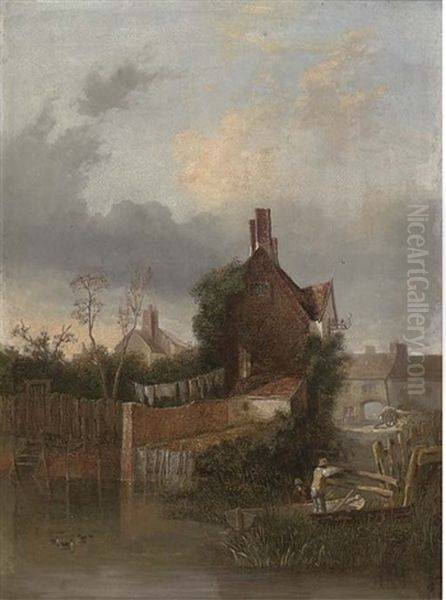 St. Martin's Gate, Norwich Oil Painting by John Berney Crome