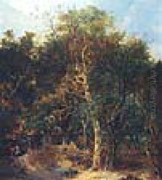 A Norfolk Wood Oil Painting by John Berney Crome