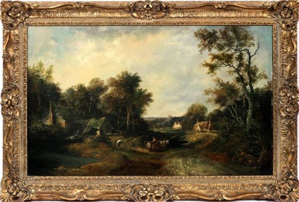 English Countryside Oil Painting by William Henry Crome