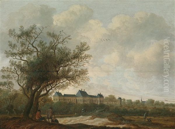 Landschaft Mit Huis Ter Nieuwburch Bei Rijswijk Oil Painting by Anthony Jansz van der Croos