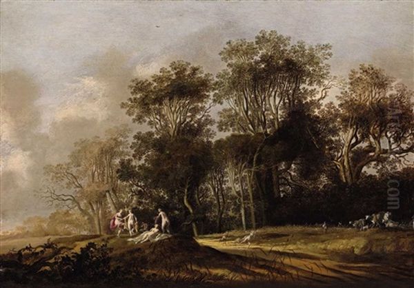 Forest With Nymphs Oil Painting by Anthony Jansz van der Croos