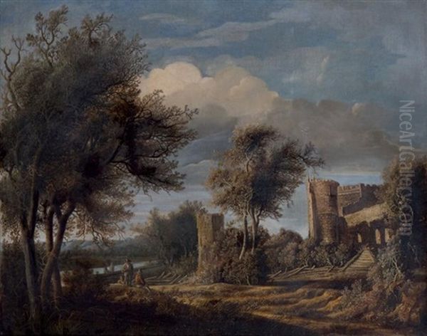 Vue Des Ruines De Slot Egmond Oil Painting by Anthony Jansz van der Croos