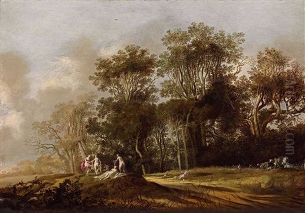 Landschaft Mit Nymphen Und Faunen Oil Painting by Anthony Jansz van der Croos