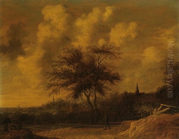 Promeneurs Devant Une Ville by Anthony Jansz van der Croos