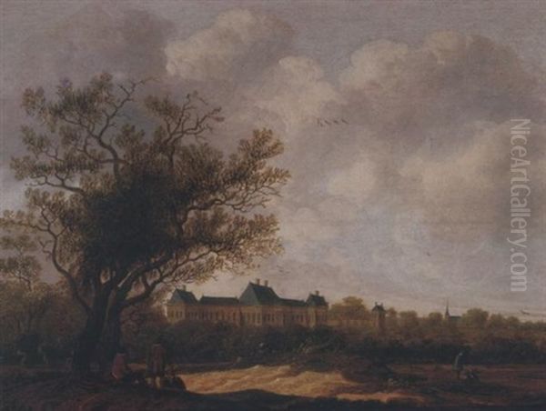 A View Of Huis Ter Nieuwburch Near Rijswijk Oil Painting by Anthony Jansz van der Croos