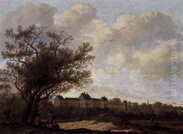 Blick Auf Schloss Rijkswijk Oil Painting by Anthony Jansz van der Croos