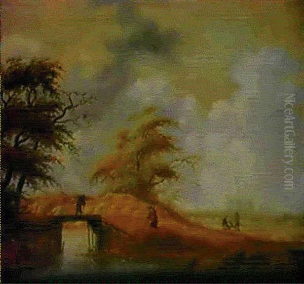 Paysage Boise Au Petit Pont De Bois Oil Painting by Anthony Jansz van der Croos