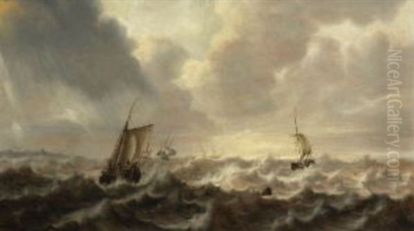 Marine Oil Painting by Pieter Van Der Croos