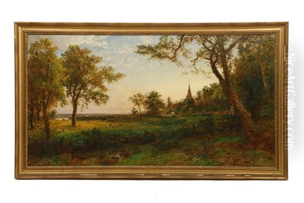 Gray's Elegy At Stokes Poges Oil Painting by Jasper Francis Cropsey