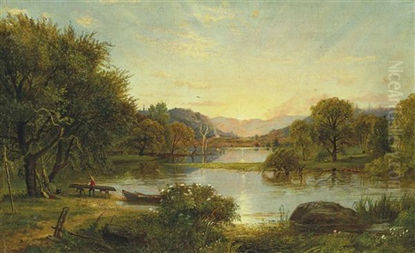 Spring Scene (no. 2) Oil Painting by Jasper Francis Cropsey