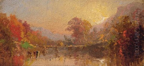 Study Of The Ramapo River Oil Painting by Jasper Francis Cropsey