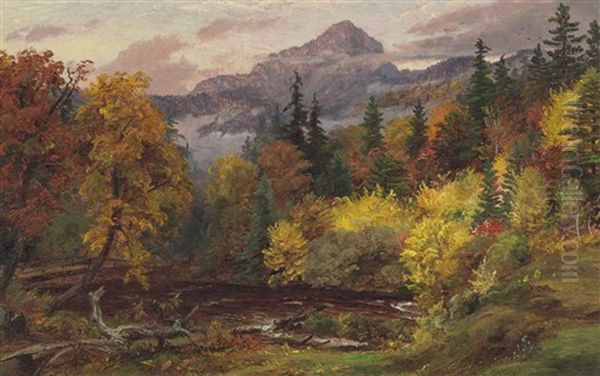 Autumn Foliage In The White Mountains (mount Chocorua) Oil Painting by Jasper Francis Cropsey