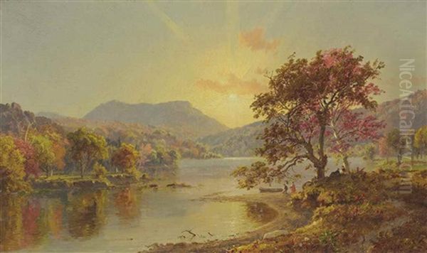 Evening Oil Painting by Jasper Francis Cropsey