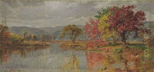 Lake In Autumn Oil Painting by Jasper Francis Cropsey