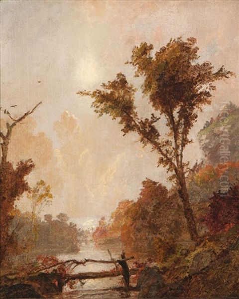 Autumn In The Hudson Valley Oil Painting by Jasper Francis Cropsey