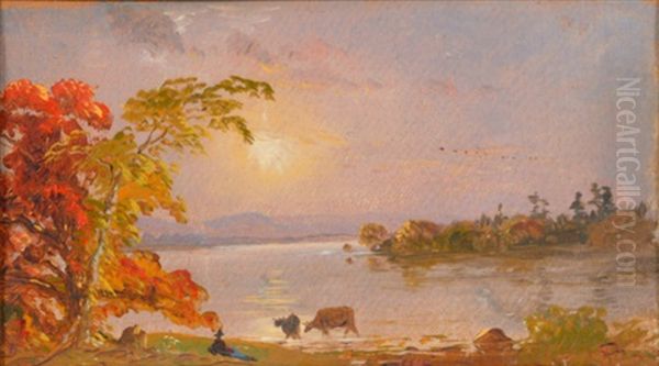 Sunset Scene Oil Painting by Jasper Francis Cropsey