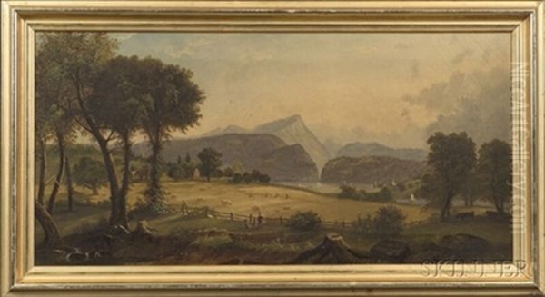 Pastoral Landscape With Mountain And River View Oil Painting by Jasper Francis Cropsey