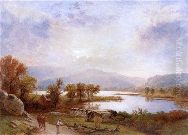 Landscape Near Greenwood Lake, New Jersey Oil Painting by Jasper Francis Cropsey