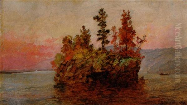 Islands In The Hudson Oil Painting by Jasper Francis Cropsey