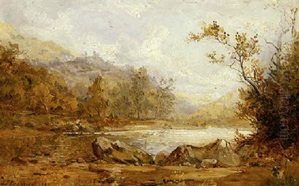 River Landscape Oil Painting by Jasper Francis Cropsey