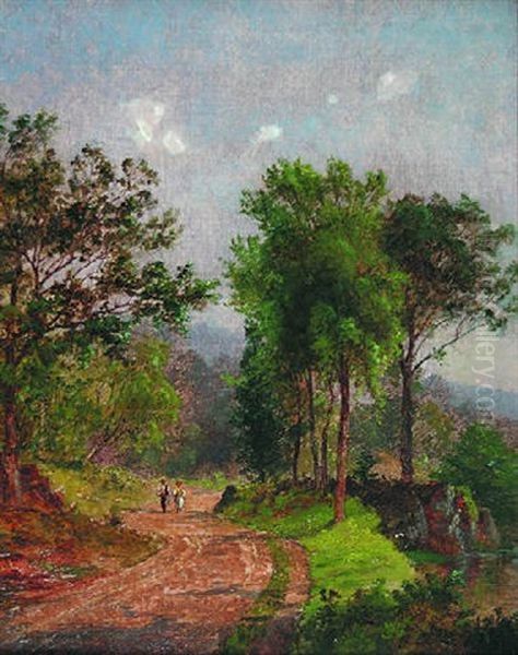 A Summer Day Oil Painting by Jasper Francis Cropsey