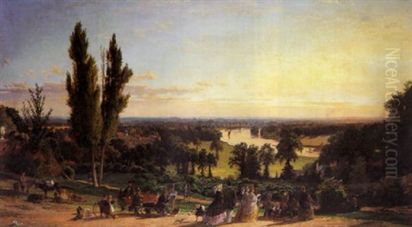 Richmond Hill In The Summer Oil Painting by Jasper Francis Cropsey