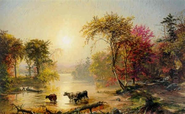 Autumn In America: The Susquehanna River Oil Painting by Jasper Francis Cropsey