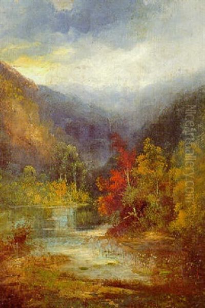 Hudson River Oil Painting by Jasper Francis Cropsey